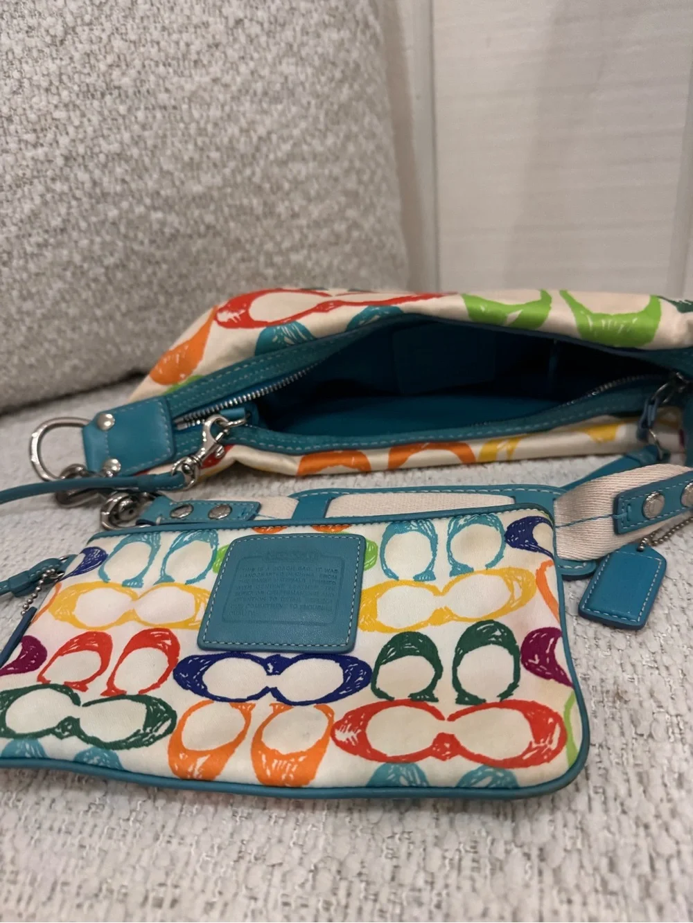 vintage Coach Hamptons Weekend Scribble Hobo Bag w/ matching wristlet